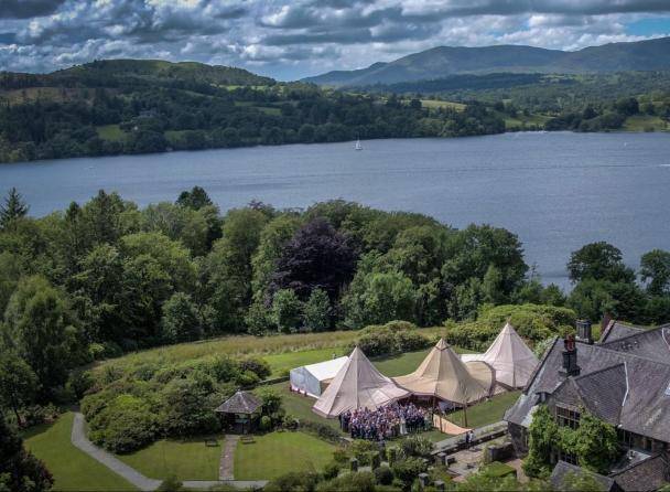 Outdoor marque wedding